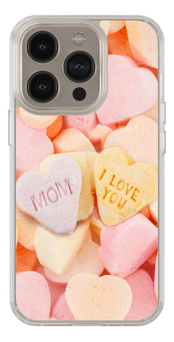 Funda Transparente Para iPhone  Mosaico Valentine Candy..