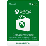 Gift Card Microsoft Xbox Live Cartão Presente 250 Reais Br