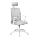 Silla Oficina Diseño Mint Blanca Lumbar Cabezal Escritorio