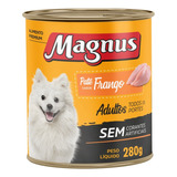 Ração Úmida Patê Magnus Cães Adultos Sabor Frango Lata 280g