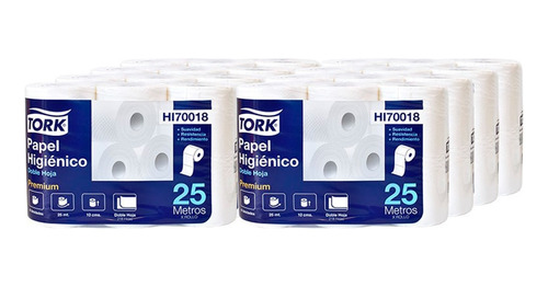 Papel Higienico Tork Doble Hoja 25 Metros 48 Rollos Hi70018