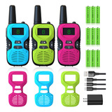 Walkie Talkies Para Niños Recargables, Paquete De 3: Jugue.