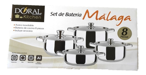 Set De Baterías Ollas 8 Pzs Malaga