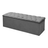 Recamier Baú Mirage Para Cama King 195cm Suede Cinza