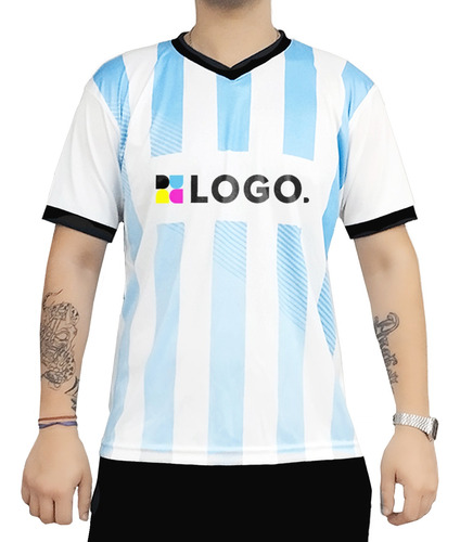 Camiseta Argentina Personalizada Mundial Logo Full X 10 Un