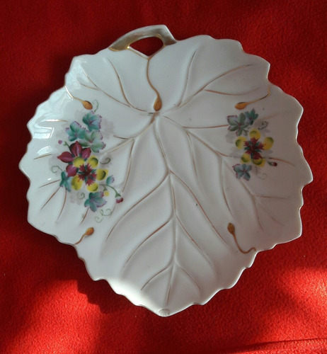 Antiguo Plato Porcelana Japonesa Floral Abalorio 40's 
