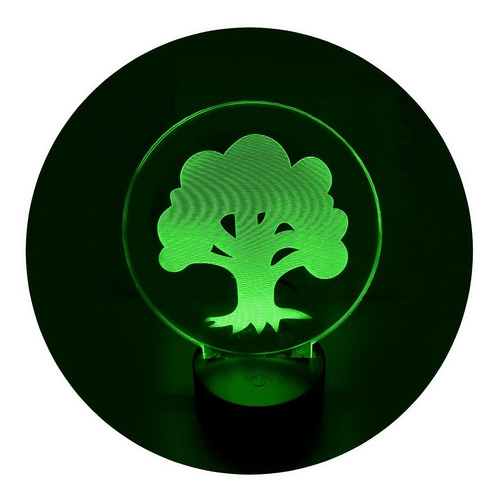 Lámpara 3d Verde Magic I App Base Negra