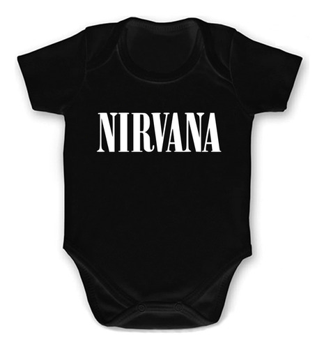 Mameluco Logo Nirvana Body Bebe Grunge Rockero Kurt Cobain