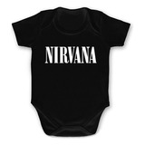 Mameluco Logo Nirvana Body Bebe Grunge Rockero Kurt Cobain