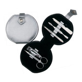 Set Manicura 5  Accesorios Metal En Estuche Cuerina 