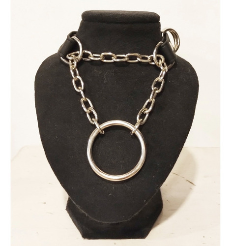 Choker Collar Con Cadena- Cuero Sintético Aesthetic Gotico