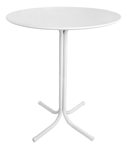 Mesa Jantar Redonda 90cm Mdf Base 4 Apoio Mia Aço Np