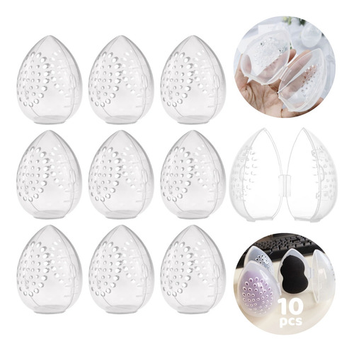 10pcs  Estuche Esponja Beauty Blender Maquillaje Cosmetico