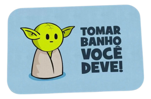 Tapete Capacho Divertido Mini Yoda Tomar Banho Vc Deve