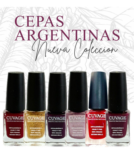 Kit Esmaltes Uñas Tradicional Comun X 8 Cuvage Base Top Coat