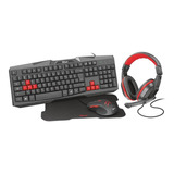 Kit Gaming Teclado + Mouse + Auriculares + Pad - Trust Ziva