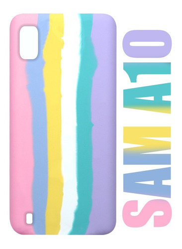 Case Capinha Aveludada Para Galaxy A10 A105 Arco Iris Candy