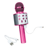 Microfone Karaoke Bluetooth Sem Fio Liba Reporter Rosa Pink