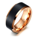 Anillo Tungsteno Marcus Ii Negro Mate Y Bronce