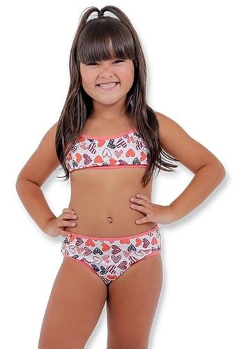 4 Conjuntos Lingerie Menina Infantil S/bojo Coxete Atacado