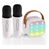 Máquina De Karaoke Con Bluetooth Y 2 Micrófonos Para Niños