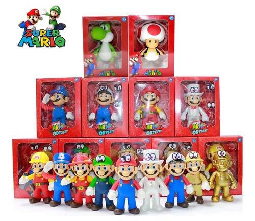 Figuras Super Mario Bros Colección Bowser Yoshi Luigi Peach