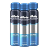 Kit Com 3 Desodorantes Gillette Cool Wave 150ml