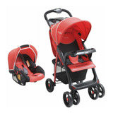 Coche De Paseo Bebesit Jazz Travel System Rojo Con Chasis Color Negro