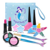 Maquillaje Juego  Lavable De Sirena Para Niños, Kit  Fr80sm