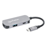 Docking Station Usb-c A Hdmi, Manhattan 130707, 3 En 1, Pd