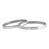 Par Alianzas Cinta 2 Mm Plata 925 Boda Compromiso Novios