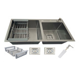 Cuba Gourmet Dupla Quadrada Aço Inox 304 Escovada 78x43cm