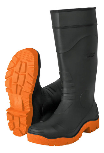 Botas Negras Seguridad Industrial Antiderrapante Hule Pvc