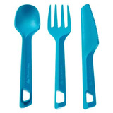 Set Cubiertos X3 Cuchillo, Tenedor, Cuchara De Plástico Azul