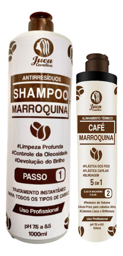 Selagem Coffe Marroquina 500ml E Shampoo Look Prime