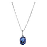 Collar Pandora Colgante De Halo Brillante Azul Plata Ale 925