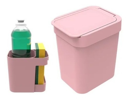 Kit Cozinha Organizador Pia Porta Detergente Lixeira 2,5l