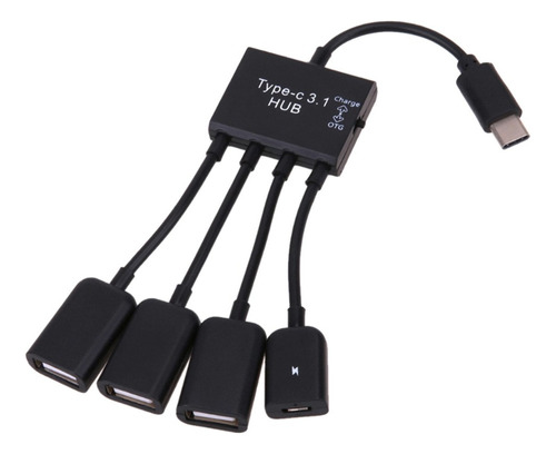 4 En 1 Usb Tipo Hub C A 2 Puerto Hembra Usb Y 1 Adaptador De