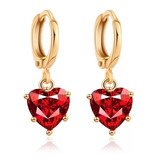 Aretes + Regalo Swarovski Corazón Oro Lam 18k Aniversario