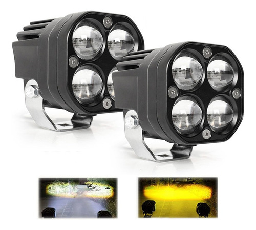 Par Faros Led Lupa Doble Color Exploradoras Para Jeep