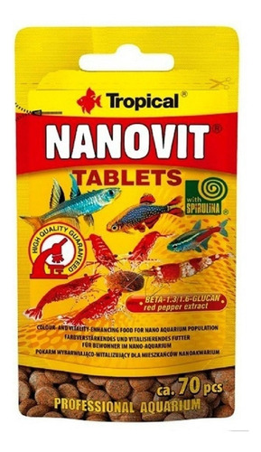 Tropical Nanovit Tablets 10gr Tabletas Fondo Spirulina Polyp
