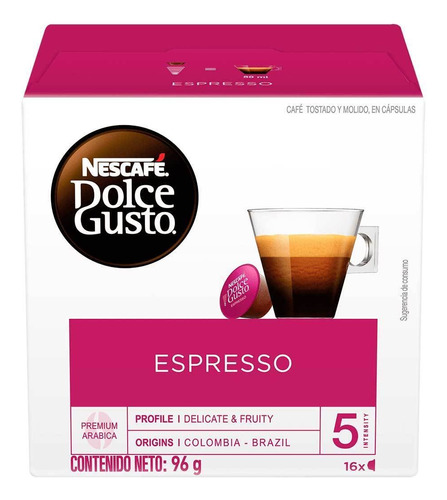 Café Espresso En Cápsula Nescafé Dolce Gusto X16