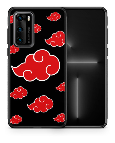 Funda Huawei Akatsuki Naruto Shippuden Tpu Nubes Rojas