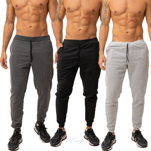 Kit 3 Calça Jogger Moletom Adulto Masculina Treino Academia