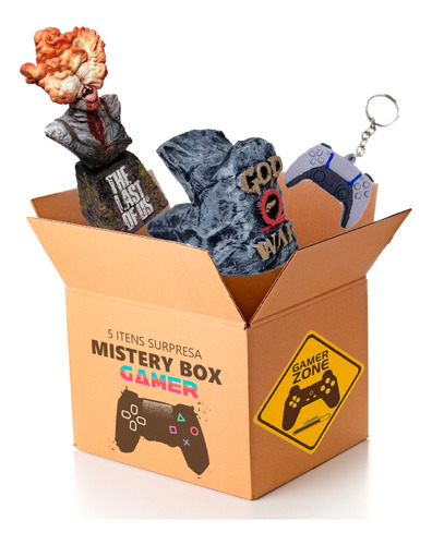 Caixa Misteriosa Mistery Box Gamer Playstation Kit 3 Itens