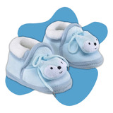 Pantufa Bebês Infantil Inverno Menino Azul 3d Raposa
