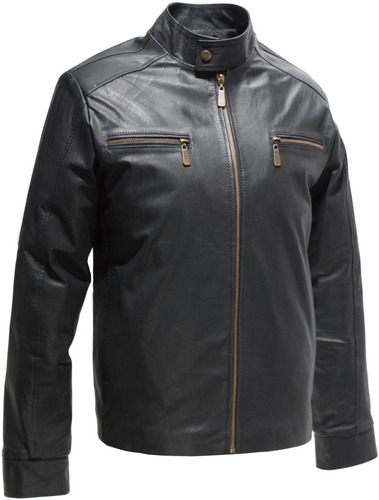 Campera De Cuero Vacuno Clasica Moto - Fábrica Koux