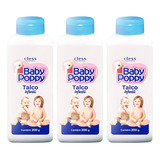 3x Talco Infantil Baby Poppy 200g Ajuda Prevenir Assaduras