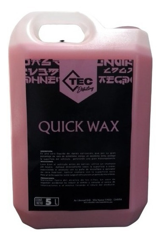 Tec Quick Wax Cera Polietileno X5l Rmr Car