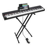 Fesley Teclado De Piano Semipesado De 88 Teclas Con Soporte,